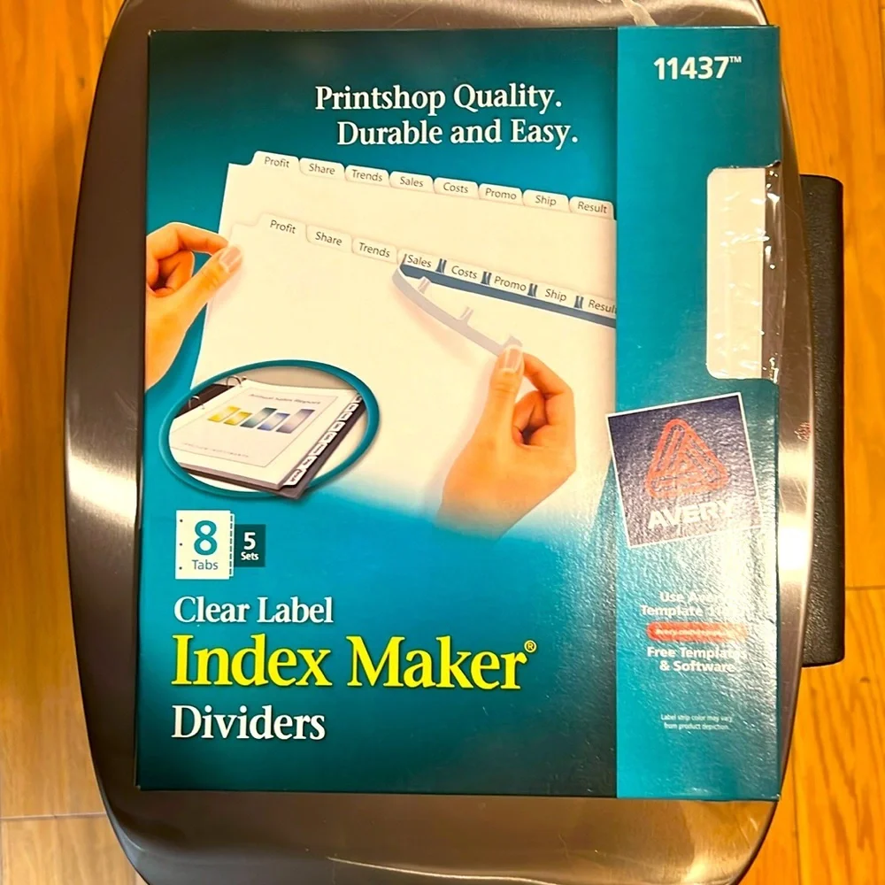 AVERY. Clear Label. Index Maker Dividers.